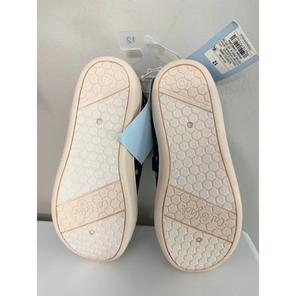 Cat & Jack Parker Sneakers Toddler Girls Size 12 Blue Polka Dot NWT